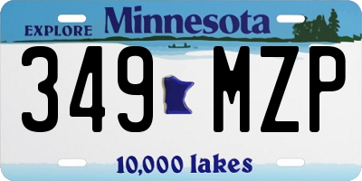 MN license plate 349MZP