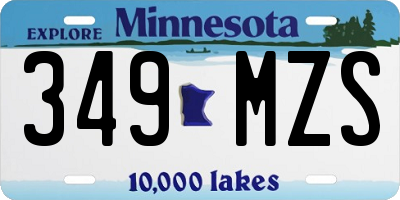 MN license plate 349MZS