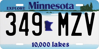 MN license plate 349MZV