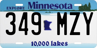 MN license plate 349MZY