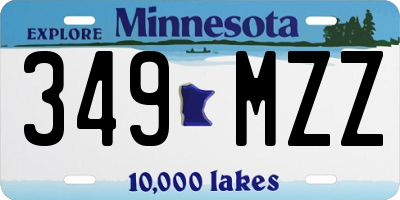 MN license plate 349MZZ