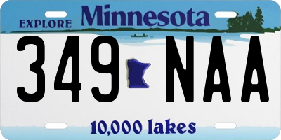 MN license plate 349NAA