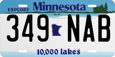 MN license plate 349NAB