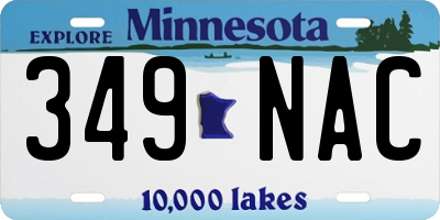 MN license plate 349NAC
