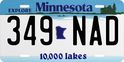 MN license plate 349NAD