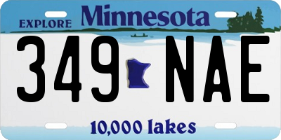 MN license plate 349NAE
