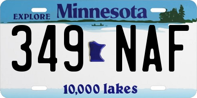 MN license plate 349NAF