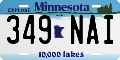 MN license plate 349NAI