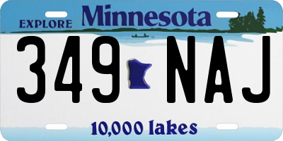 MN license plate 349NAJ