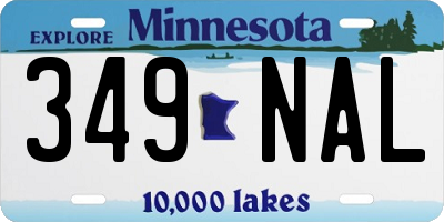 MN license plate 349NAL