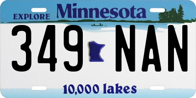 MN license plate 349NAN