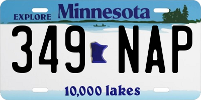 MN license plate 349NAP
