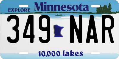 MN license plate 349NAR
