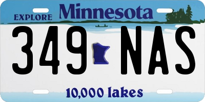 MN license plate 349NAS