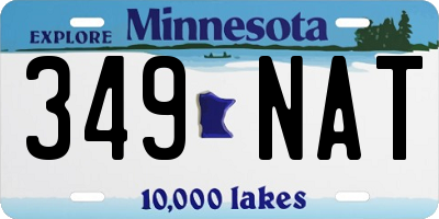 MN license plate 349NAT