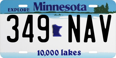 MN license plate 349NAV