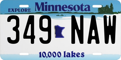 MN license plate 349NAW