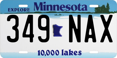 MN license plate 349NAX