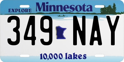 MN license plate 349NAY
