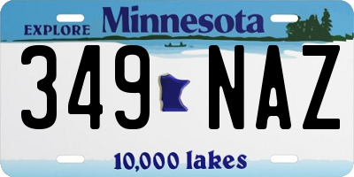 MN license plate 349NAZ