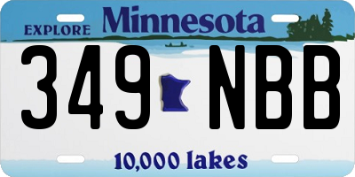 MN license plate 349NBB