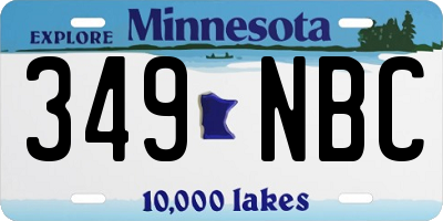 MN license plate 349NBC