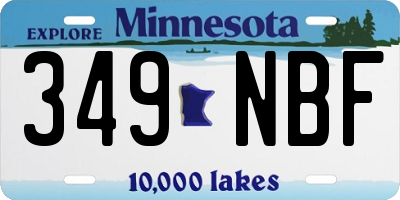 MN license plate 349NBF