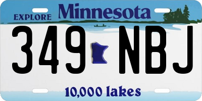 MN license plate 349NBJ