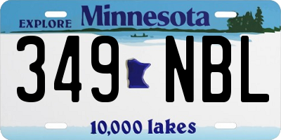MN license plate 349NBL