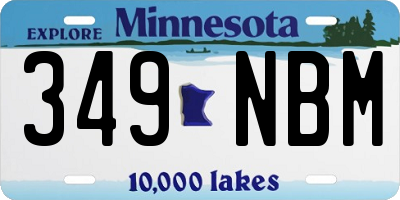 MN license plate 349NBM