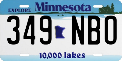 MN license plate 349NBO