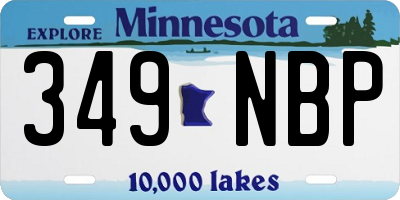 MN license plate 349NBP