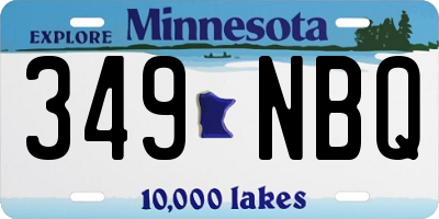 MN license plate 349NBQ