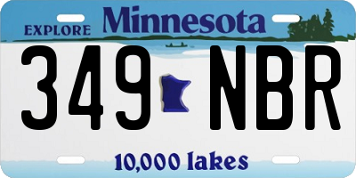 MN license plate 349NBR