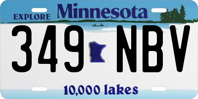 MN license plate 349NBV