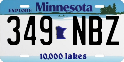MN license plate 349NBZ