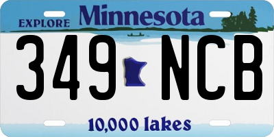 MN license plate 349NCB