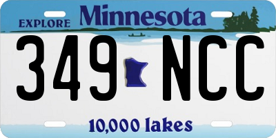MN license plate 349NCC