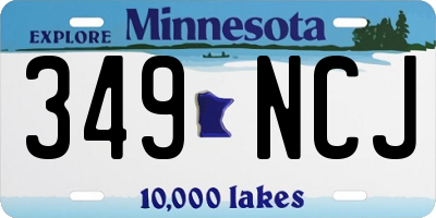 MN license plate 349NCJ