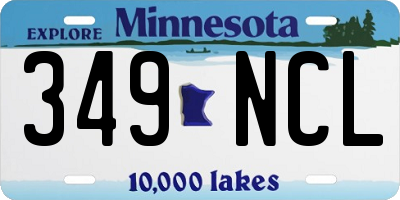 MN license plate 349NCL