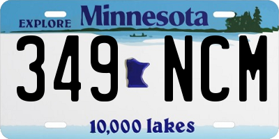 MN license plate 349NCM