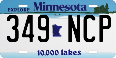 MN license plate 349NCP