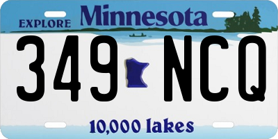 MN license plate 349NCQ