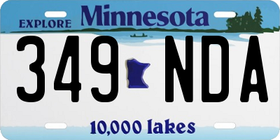 MN license plate 349NDA