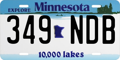 MN license plate 349NDB