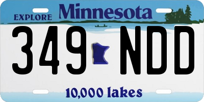MN license plate 349NDD