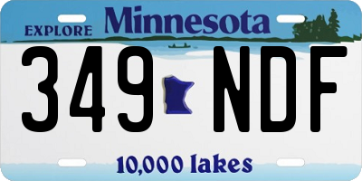 MN license plate 349NDF
