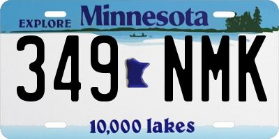 MN license plate 349NMK