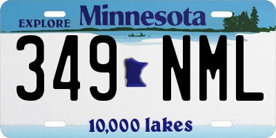 MN license plate 349NML