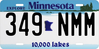 MN license plate 349NMM